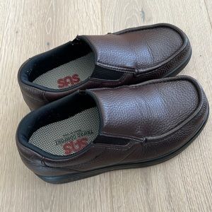 SAS Navigator Loafer Tripad Comfort Shoe Brown Pebbled Leather USA Size 7W